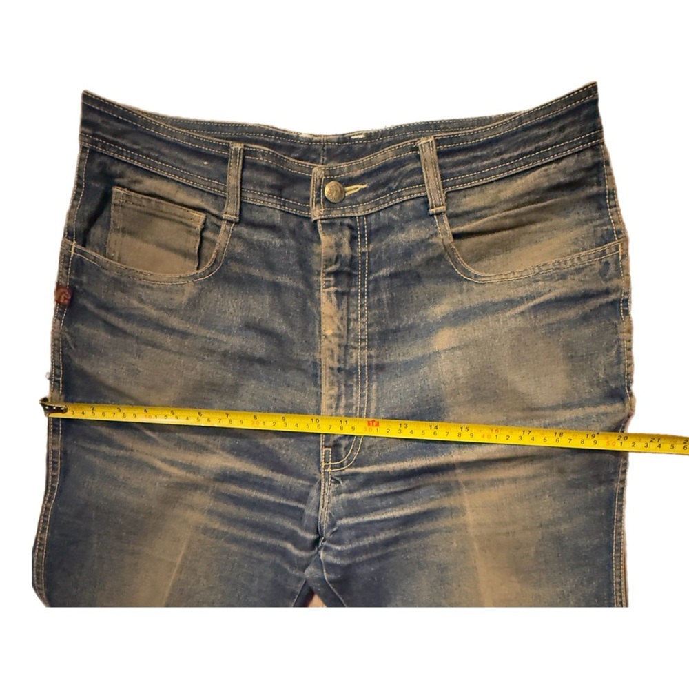 Jordache Y2K Men's Women’s 1980s Worn Blue Bootcut Jeans with Faded Whiskering - Picture 16 of 16